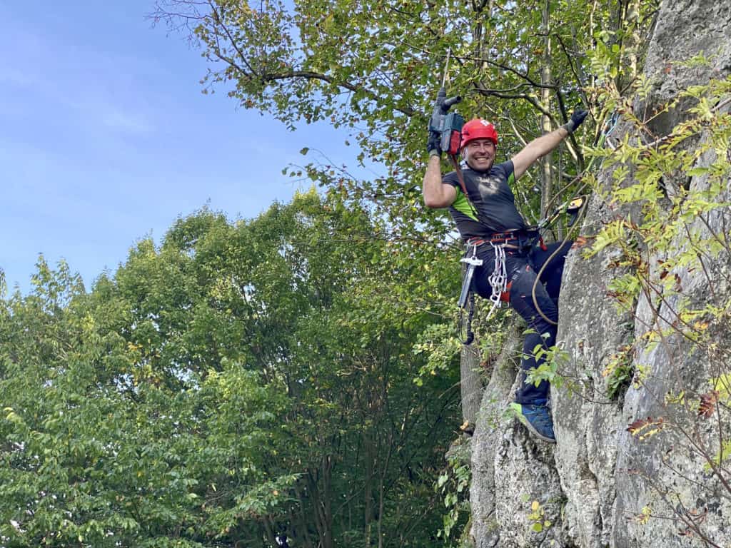 Drytooling, prace ekiperskie w dolinie Wrzosy, Jura.